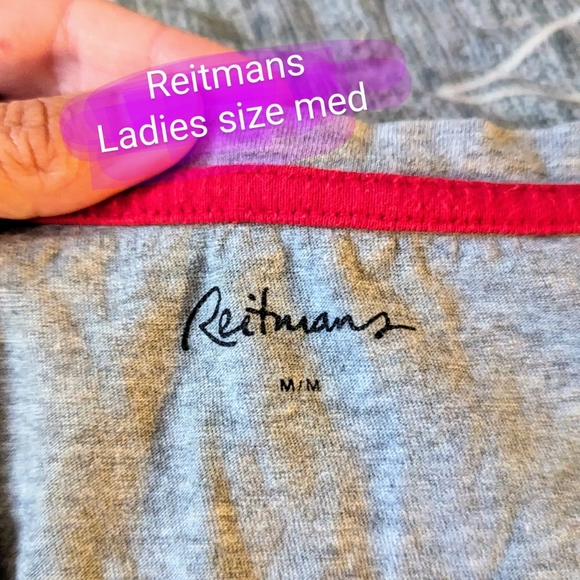 Reitmans size med, grey in colour cap sleeve ladies T shirt, GUC - Picture 8 of 8